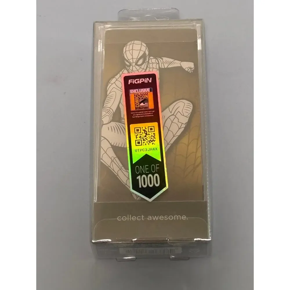 SDCC 2022 FiGPiN Marvel Spider-Man 922 Exclusive Pin LE 1000 Black White Sketch